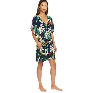 Lauren Ralph Lauren Watercolor Floral Caftan Swim Cover-up Size 3X‎